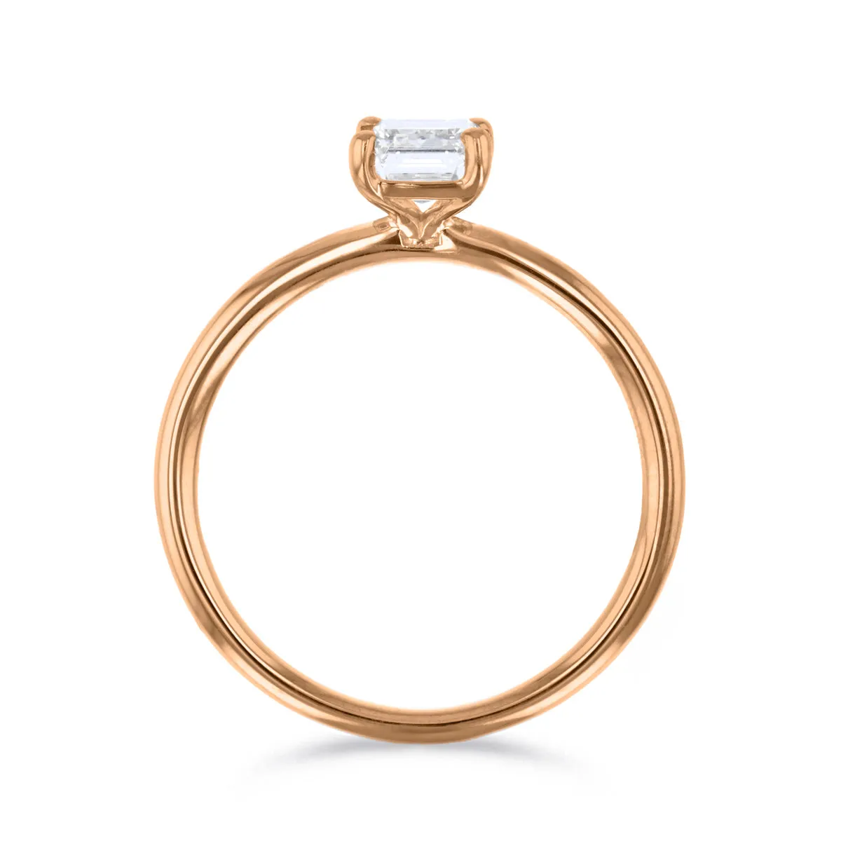 0-50ct Sofia Emerald Cut Diamond Solitaire Engagement Ring | 18ct Rose Gold