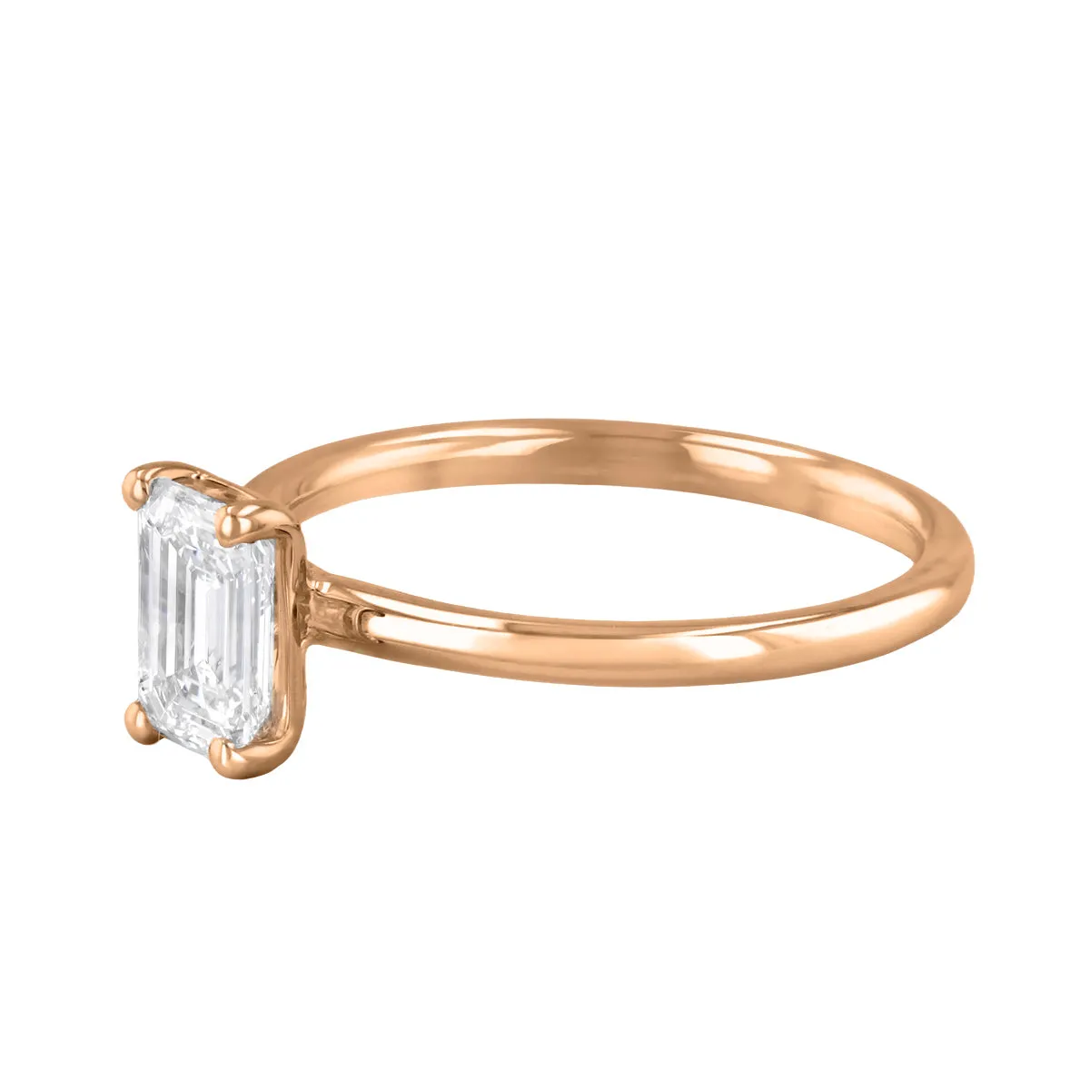 0-50ct Sofia Emerald Cut Diamond Solitaire Engagement Ring | 18ct Rose Gold