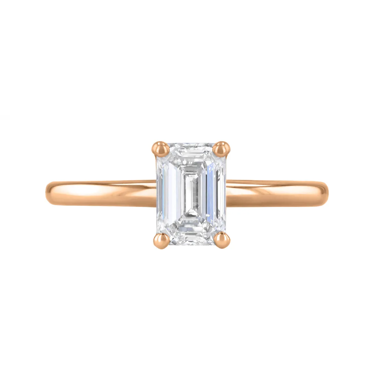 0-50ct Sofia Emerald Cut Diamond Solitaire Engagement Ring | 18ct Rose Gold