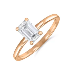 0-50ct Sofia Emerald Cut Diamond Solitaire Engagement Ring | 18ct Rose Gold