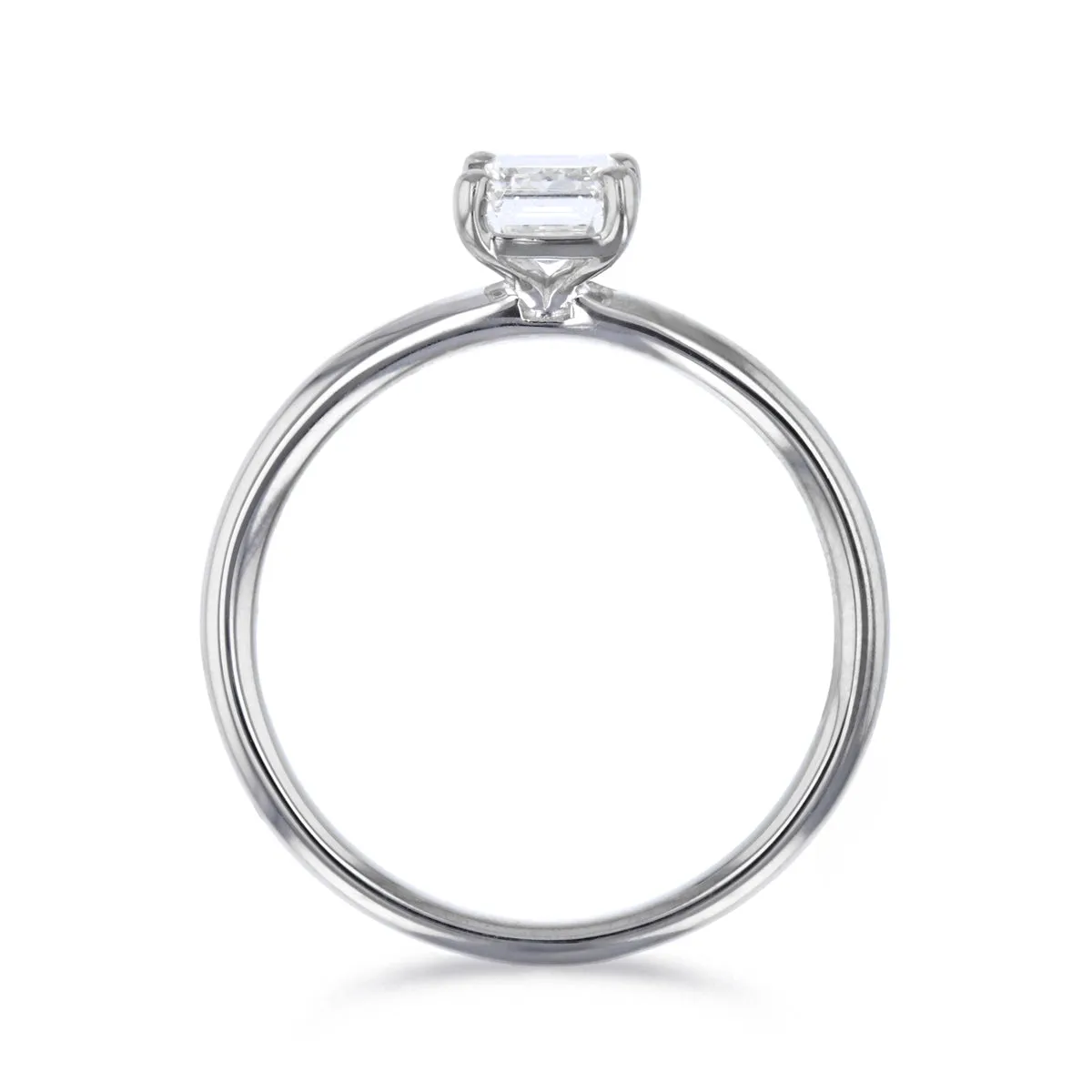 0-75ct Sofia Emerald Cut Diamond Solitaire Engagement Ring | 18ct White Gold