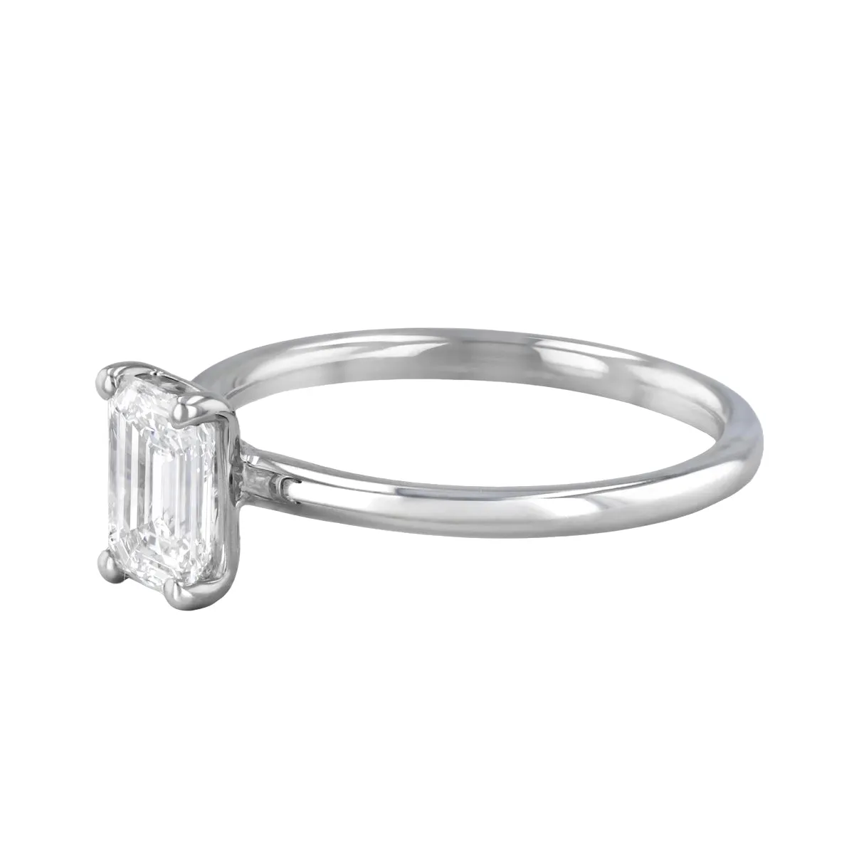 0-75ct Sofia Emerald Cut Diamond Solitaire Engagement Ring | 18ct White Gold