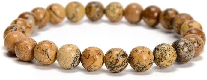 01 2pcs/set (8mm 10mm), Healing Gemstone Bracelet with Spiritural Energy Power, Round Beads Stretch Bracelets for Women Men Gift