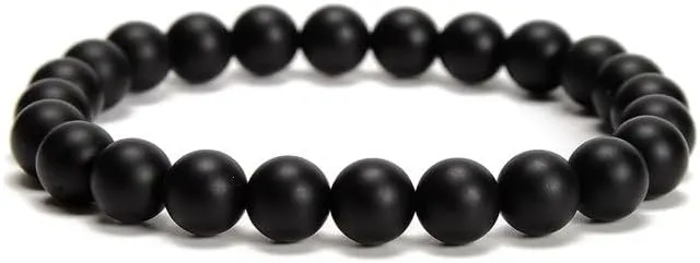 01 2pcs/set (8mm 10mm), Healing Gemstone Bracelet with Spiritural Energy Power, Round Beads Stretch Bracelets for Women Men Gift