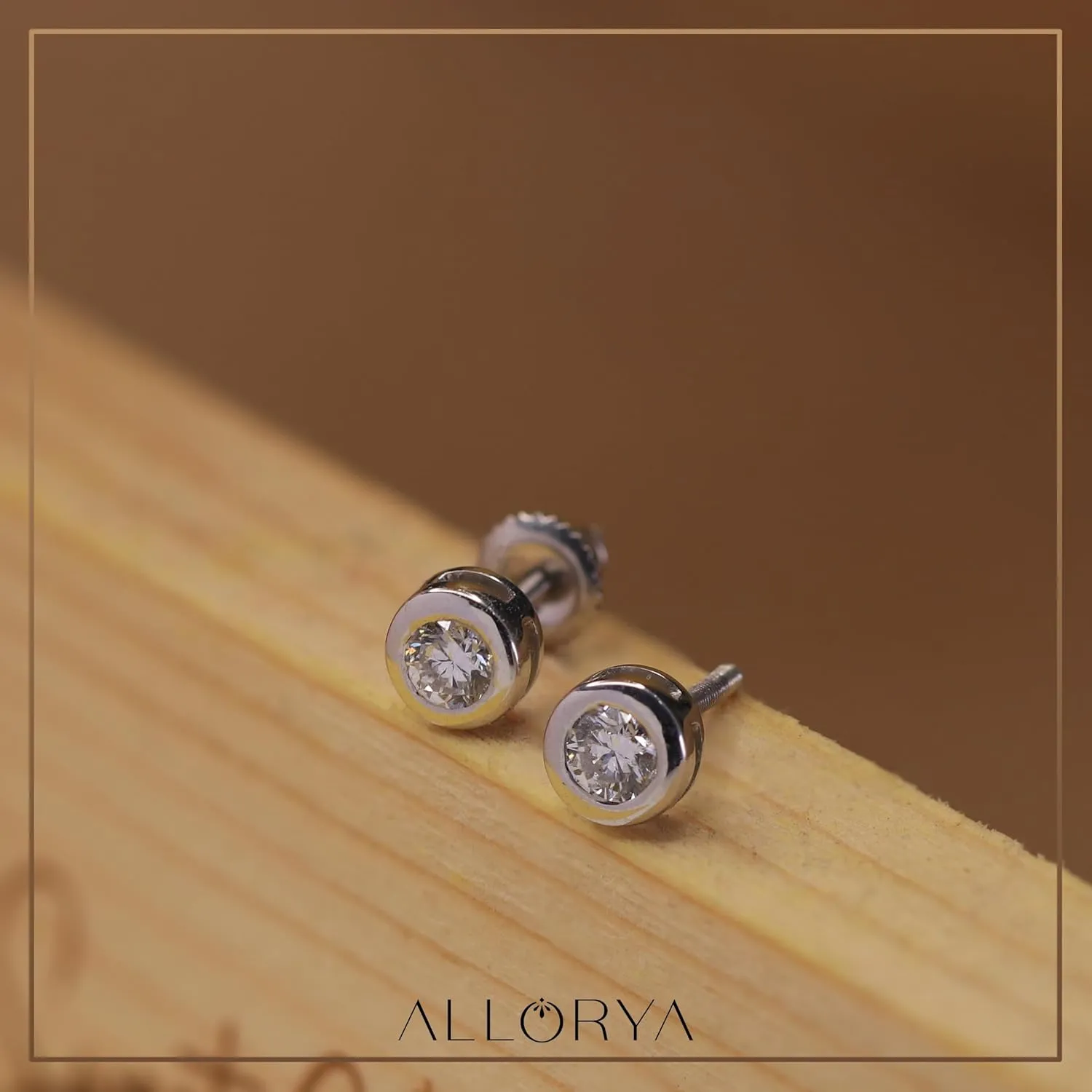 0.25-2.00 Carat Round Lab Grown White Diamond or Cubic Zirconia Elegant Solitaire Bezel Set Stud Earrings for Women in 925 Sterling Silver