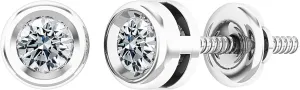 0.25-2.00 Carat Round Lab Grown White Diamond or Cubic Zirconia Elegant Solitaire Bezel Set Stud Earrings for Women in 925 Sterling Silver