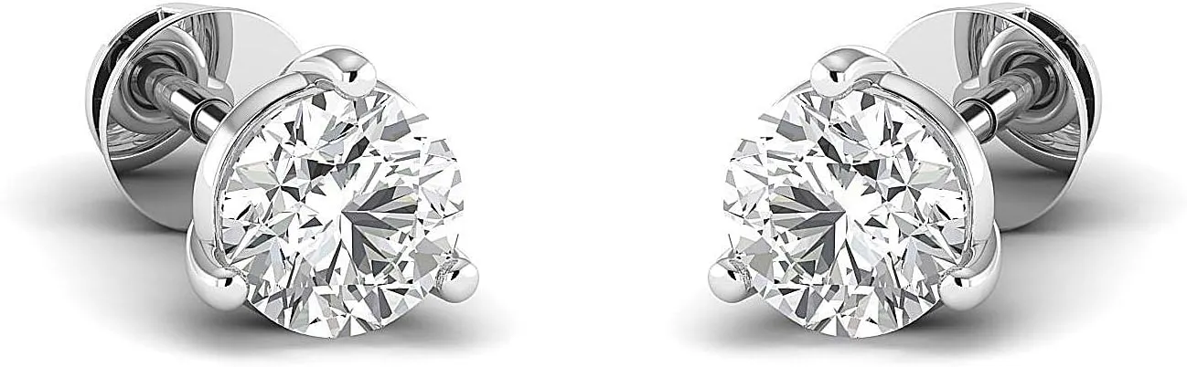 0.3-4 Carat Moissanite Stud Earrings Sterling Silver & Gold Round(FG/VVS) Moissanite Stud Earrings for Women Moissanite Diamond Jewelry Gifts for Women