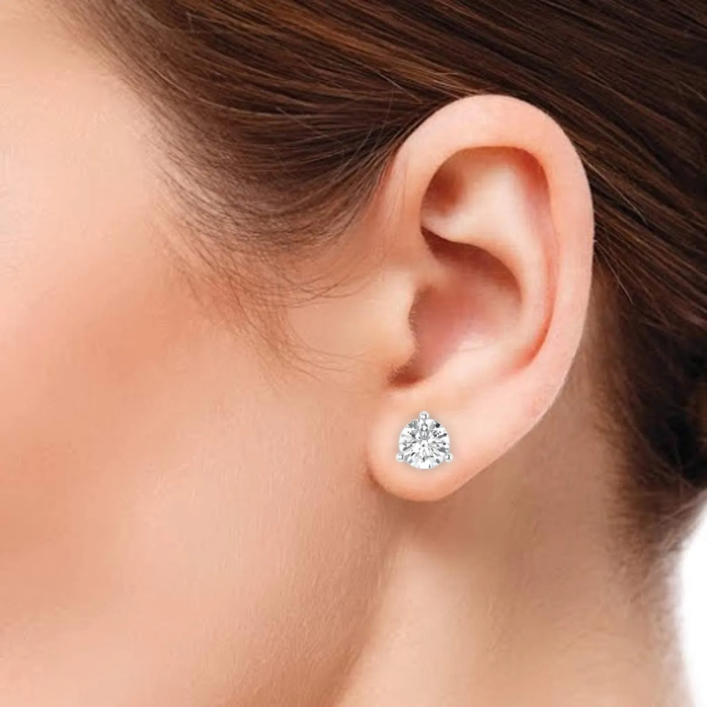 0.3-4 Carat Moissanite Stud Earrings Sterling Silver & Gold Round(FG/VVS) Moissanite Stud Earrings for Women Moissanite Diamond Jewelry Gifts for Women