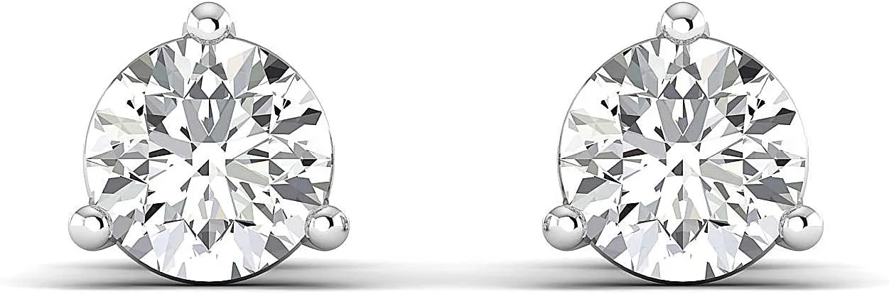 0.3-4 Carat Moissanite Stud Earrings Sterling Silver & Gold Round(FG/VVS) Moissanite Stud Earrings for Women Moissanite Diamond Jewelry Gifts for Women