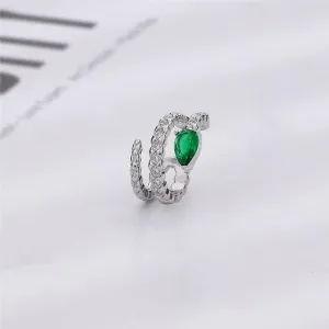 1 Pc Non-Piercing Cuff Ear Clip Earring for Women Shiny Crystal Snake Shape Fake Piercing Jewelry Gifts