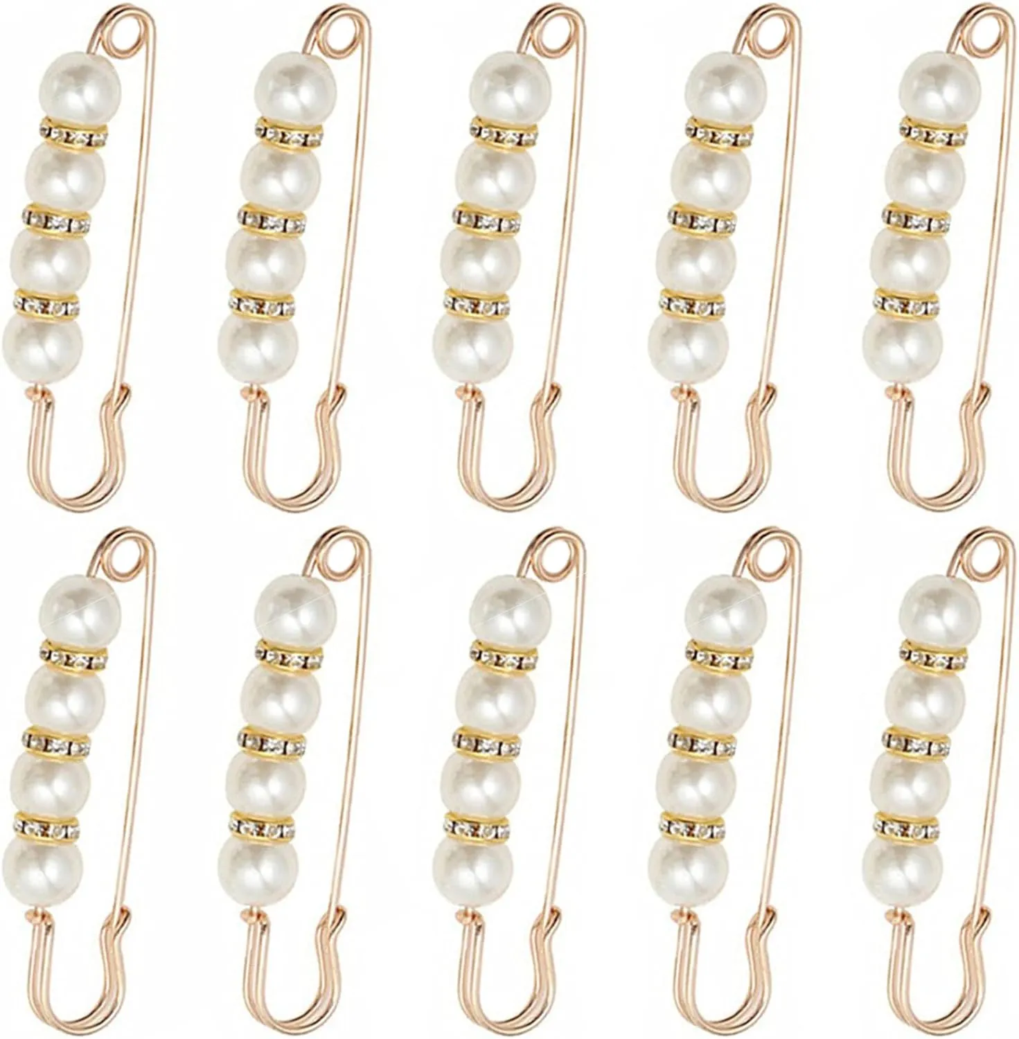 10pcs Brooch Pins for Women Clothes Buckle Clips Brooch Large Safety Shawl Pins Multifunction Scarf Waist Change Fashion