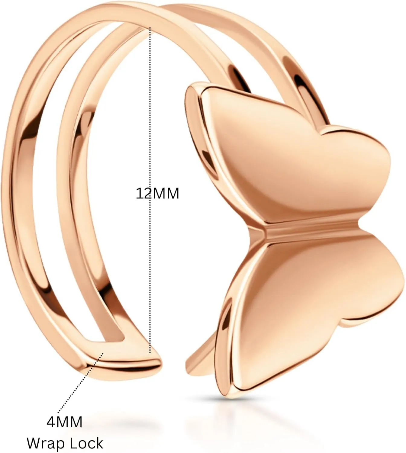 14K Gold Butterfly Ear Cuff  Non-Piercing Helix Earring, Elegant Party Wear Cuff, Jewelry for Women and Teens.