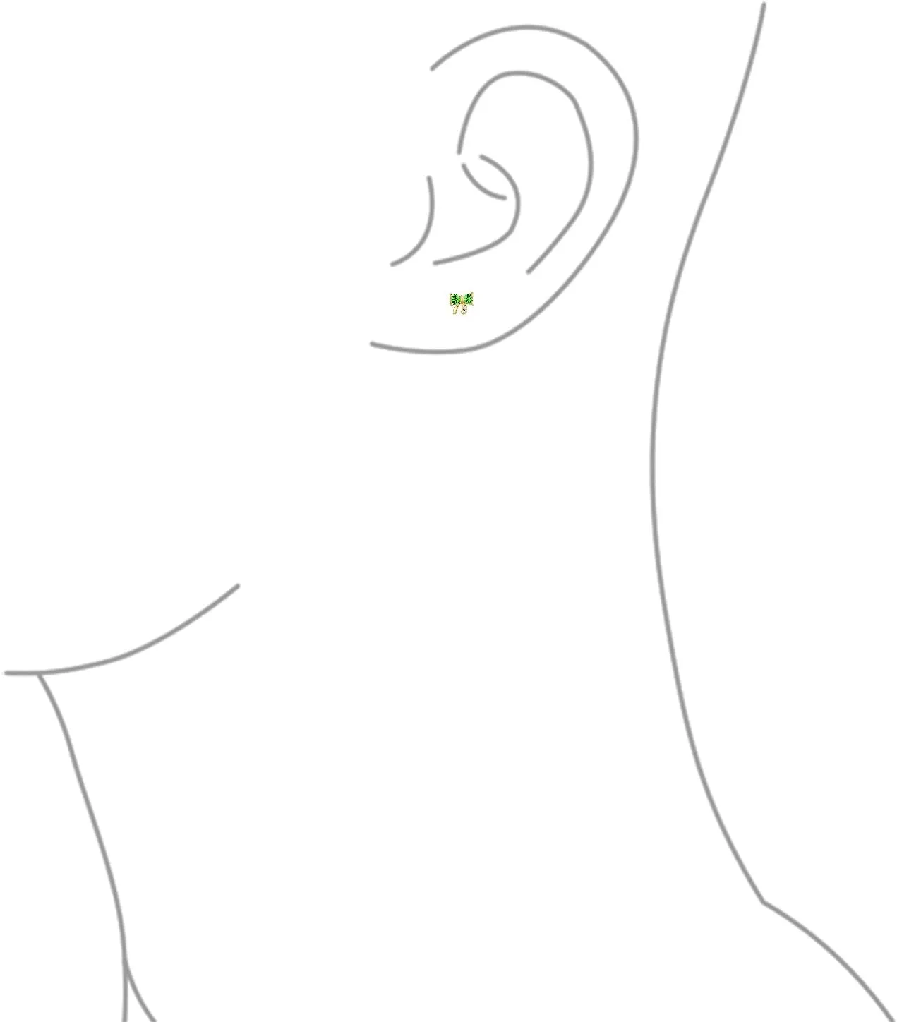 14K Gold Small Bow Stud Earrings with Simulated CZ Elegant Cartilage Piercing for Women with Screw Back