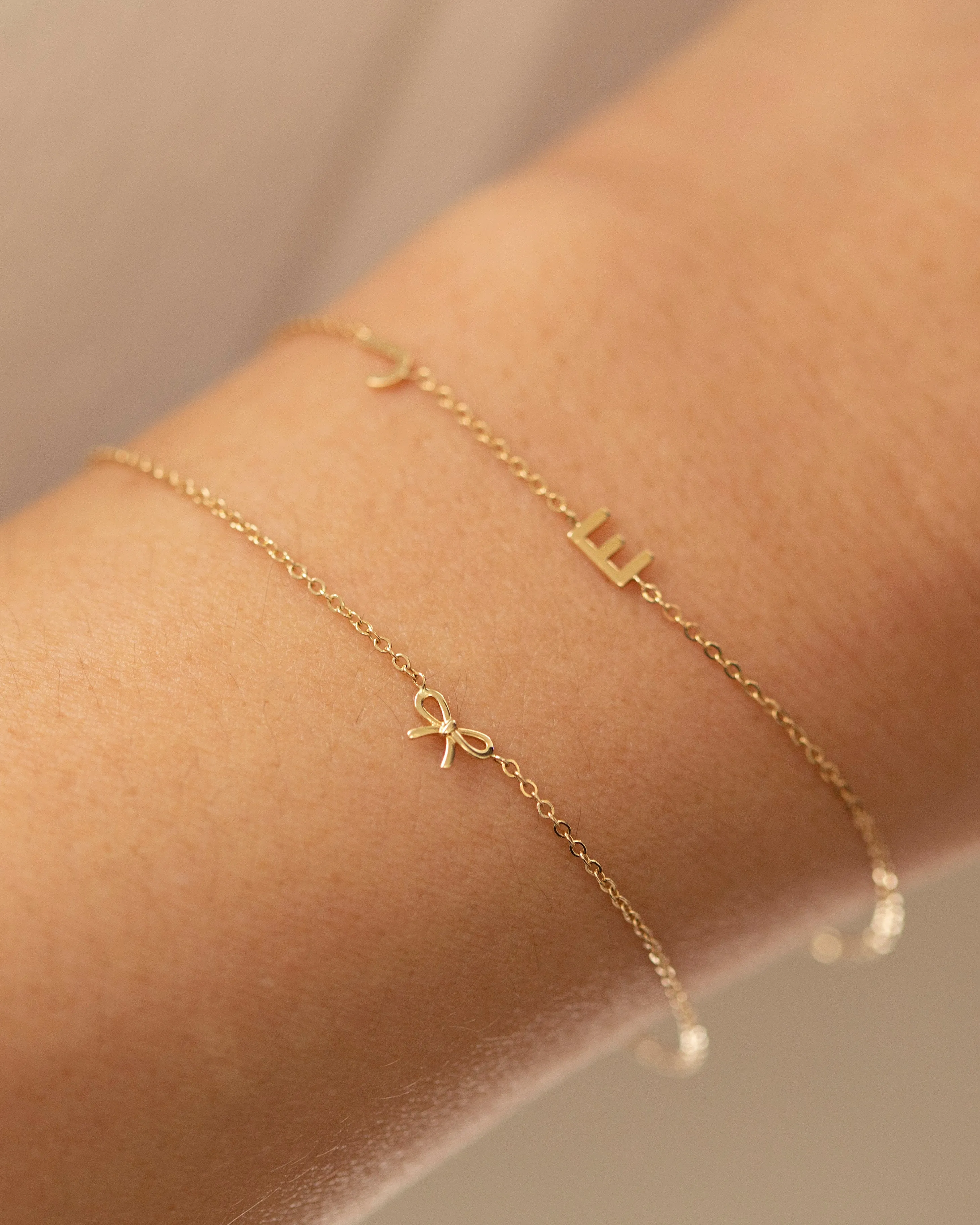 14k Mini Bow Bracelet