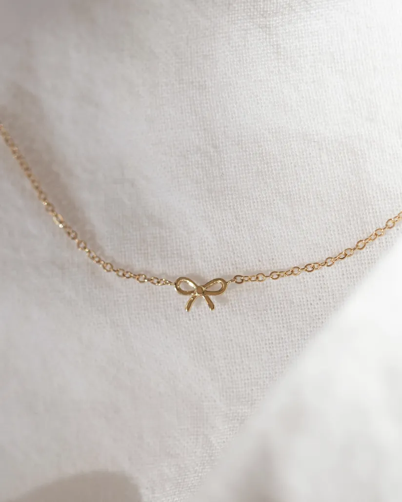 14k Mini Bow Bracelet