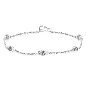 14k White Gold Moissanite Bracelet 0.55ctw