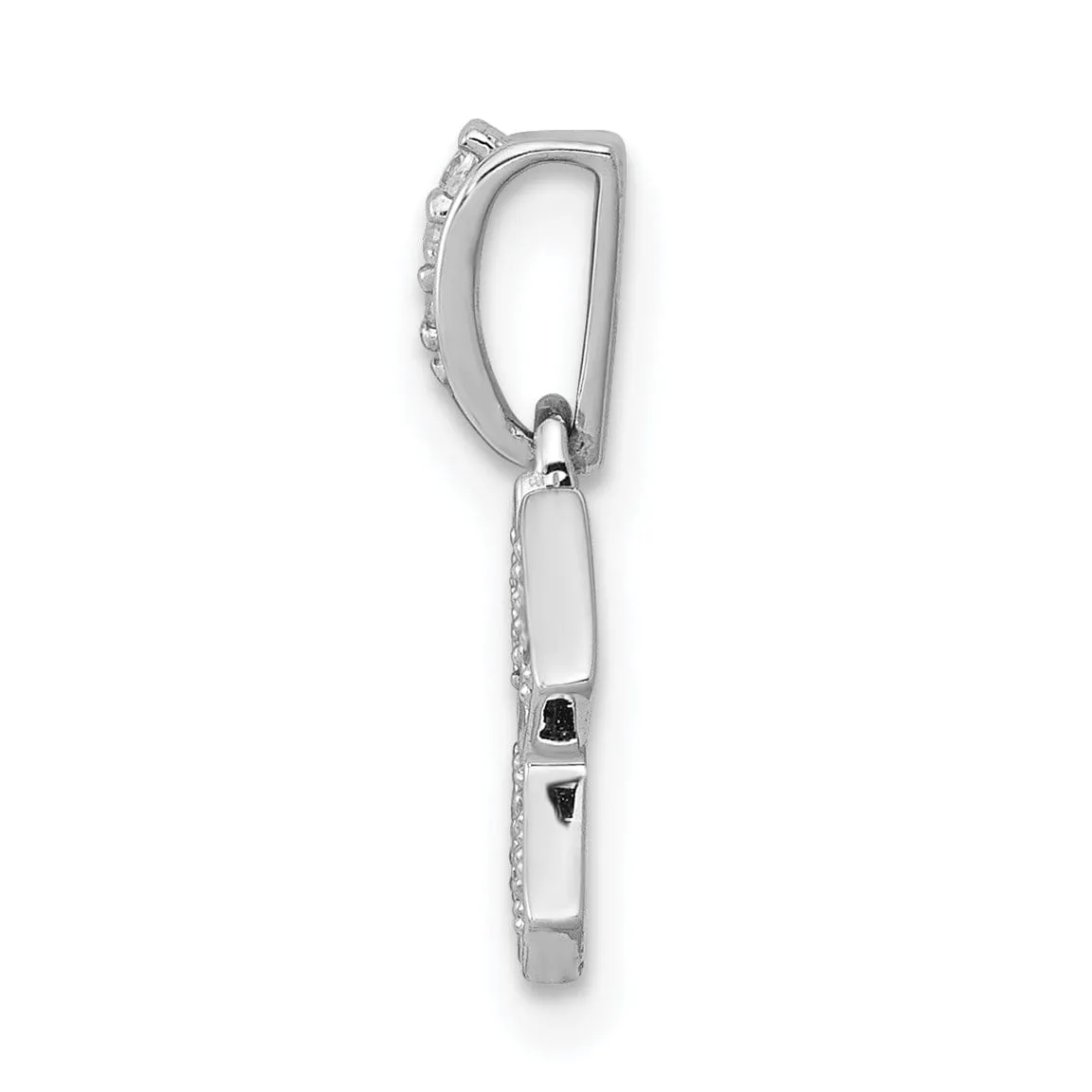 14k White Gold Polished Finish with Diamonds Aquarius Zodiac Charm Pendant