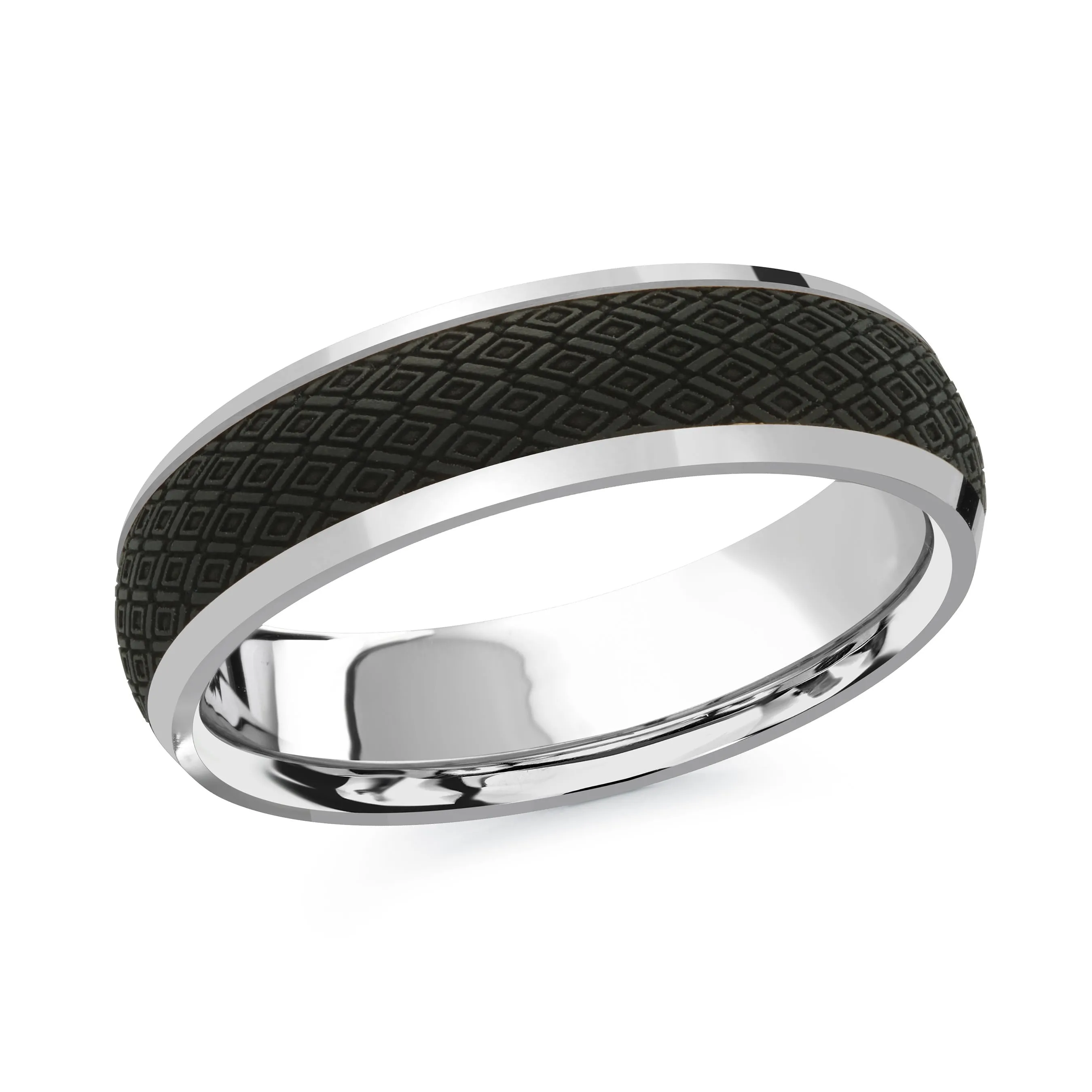 14K White Gold Ring from the Noir Collection by Malo - MRDA-074-6W