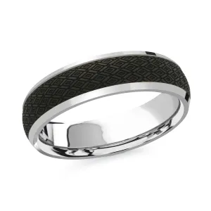14K White Gold Ring from the Noir Collection by Malo - MRDA-074-6W