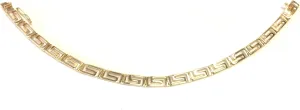14k Yellow Gold Greek Key Link Bracelet, 7.25"