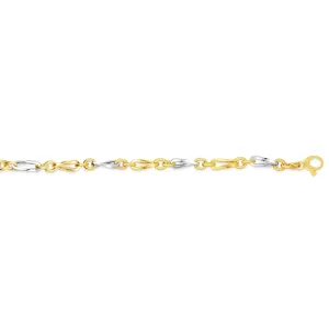 14k Yellow Gold Oval Link Fancy Bracelet, 7.75"