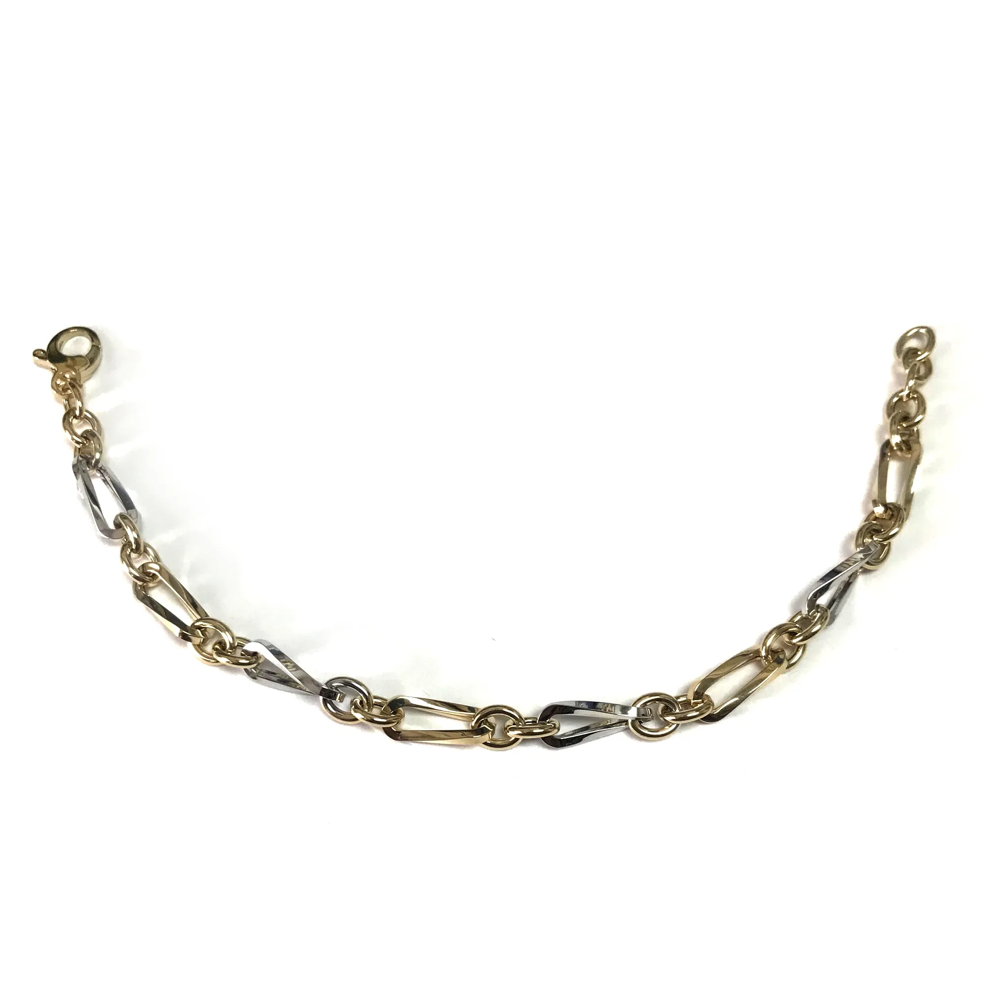 14k Yellow Gold Oval Link Fancy Bracelet, 7.75"