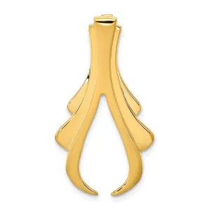 14k Yellow Gold Solid Fancy Design Omega Slide Pendant