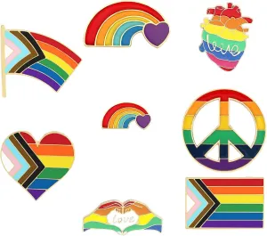 16 Pcs Gay Pride Rainbow Lapel Pins LGBT Pride Brooch Flag Badge for Women Man Clothes Bag Backpack Hat Accessories Gifts
