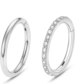 16G 18G 20G CZ Nose Rings Hoop Hinged Segment Septum jewelry 316L Surgical Steel Cartilage Earrings Daith Rook Tragus Earrings Gold Silver 7mm 8mm10mm