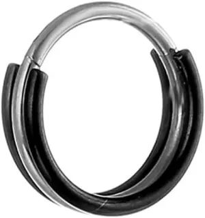 16G G23 Titanium Nose Septum Rings for Women Men Hypoallergenic Septum Jewelry Black Hoop Nose Rings Hinged Segment Hoops Conch Helix Cartilage Earrings Body Piercing Jewelry 8mm 10mm