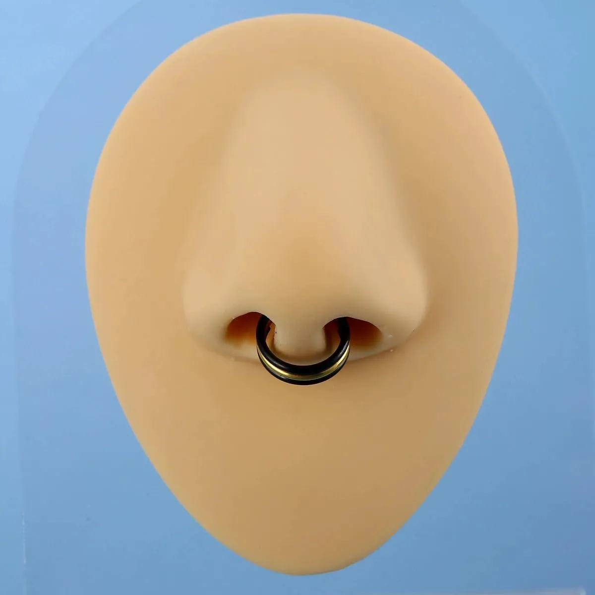 16G G23 Titanium Nose Septum Rings for Women Men Hypoallergenic Septum Jewelry Black Hoop Nose Rings Hinged Segment Hoops Conch Helix Cartilage Earrings Body Piercing Jewelry 8mm 10mm