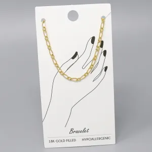 18K Gold Filled Figaro Chain Bracelet