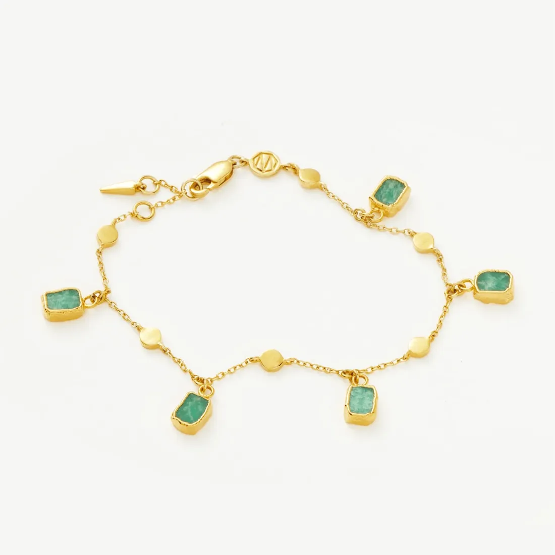 18K Gold Plated Amazonite Charm Bracelet