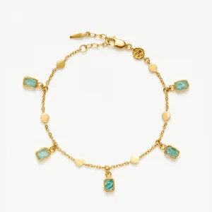 18K Gold Plated Amazonite Charm Bracelet
