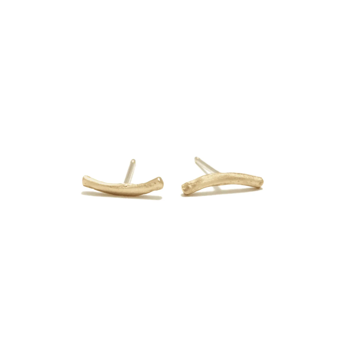 18K Short Diamond Bar Studs