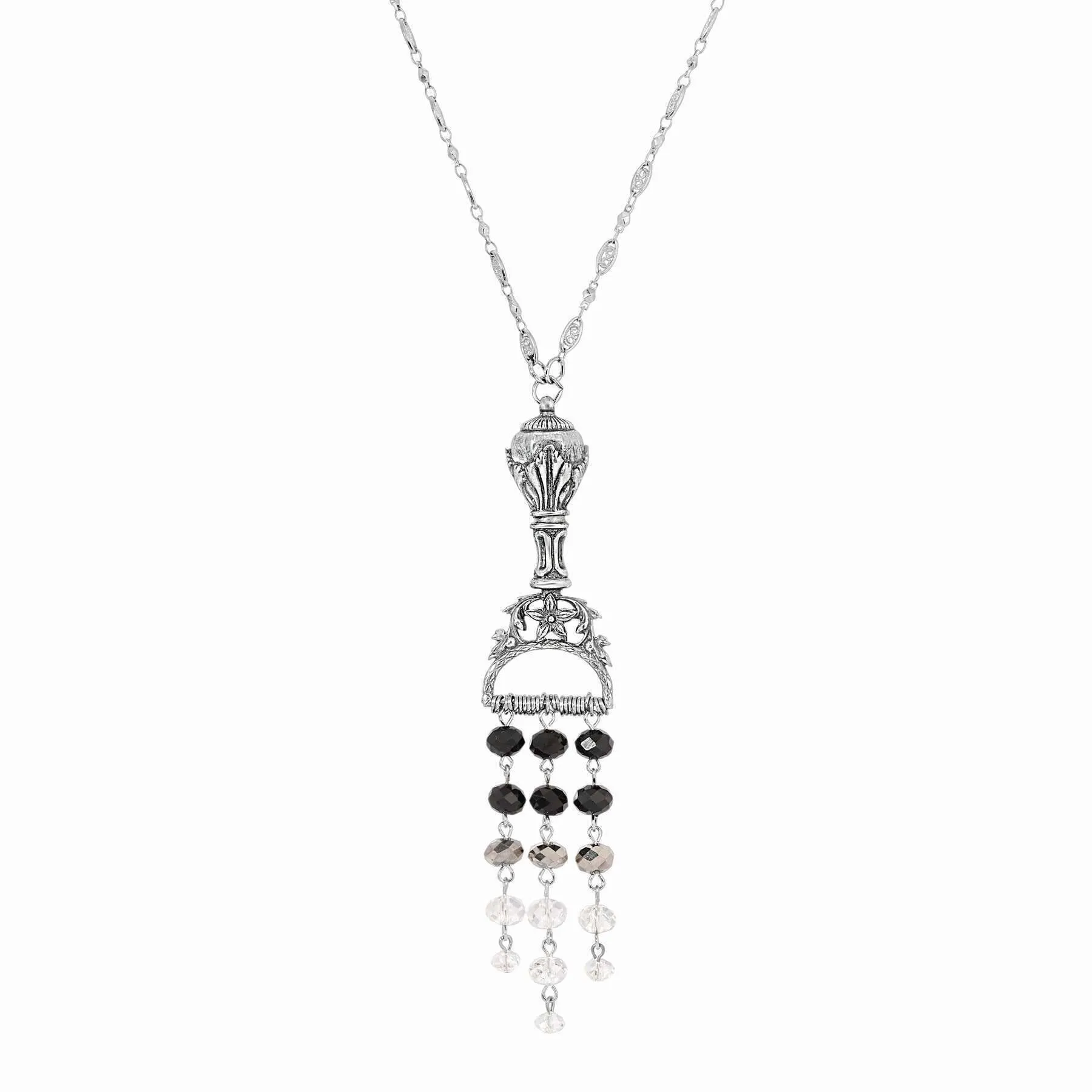 1928 Jewelry Multi Crystal Chandelier Ornamental Pendant Necklace 28"