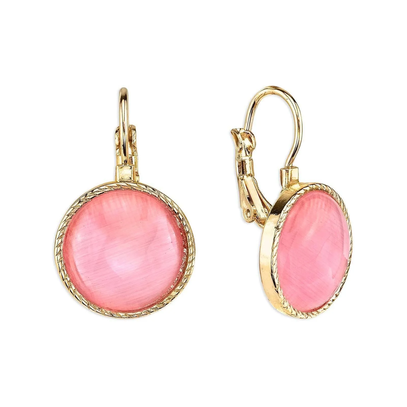 1928 Jewelry Round Stone Rope Drop Earrings