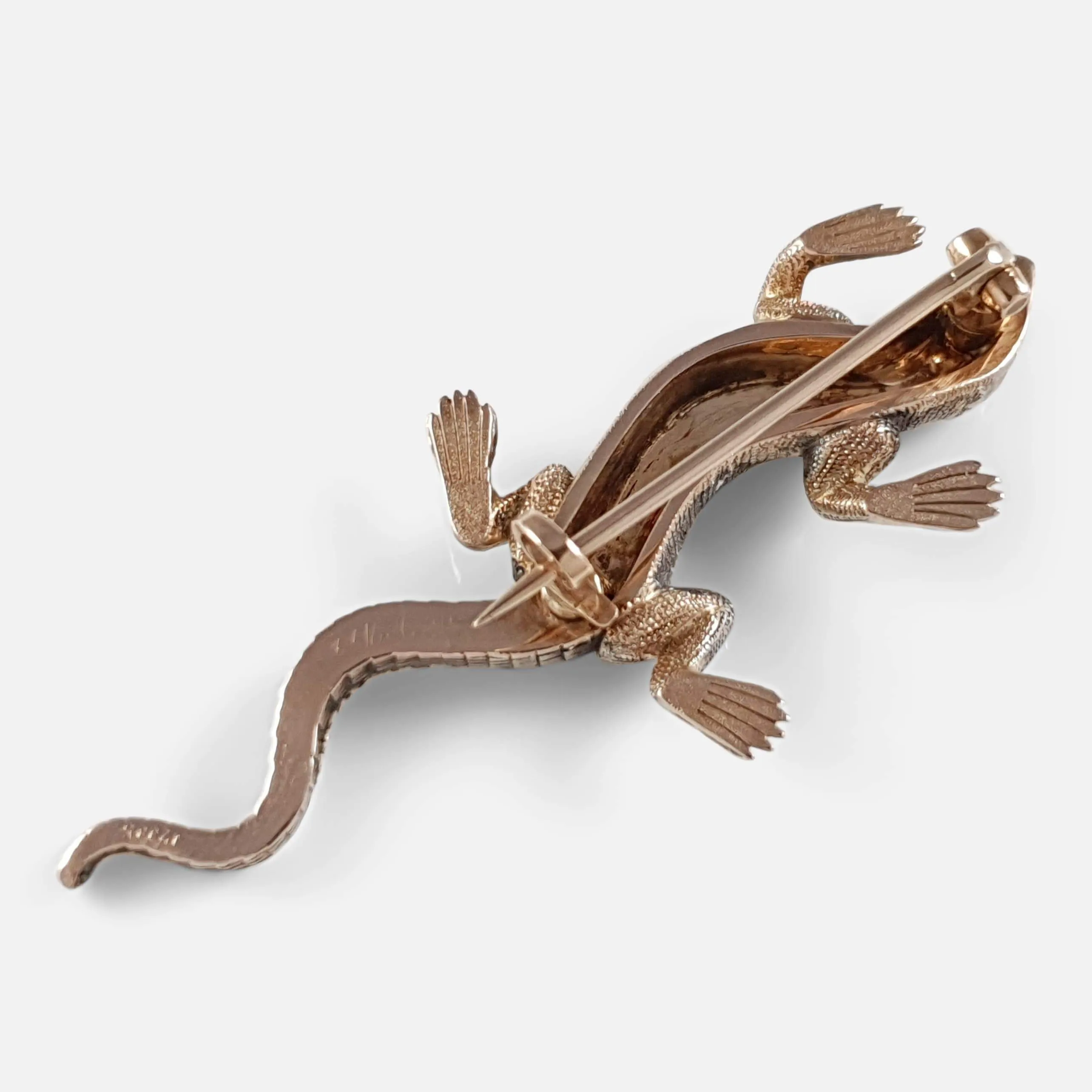 19th Century Emerald and Diamond Lizard Brooch