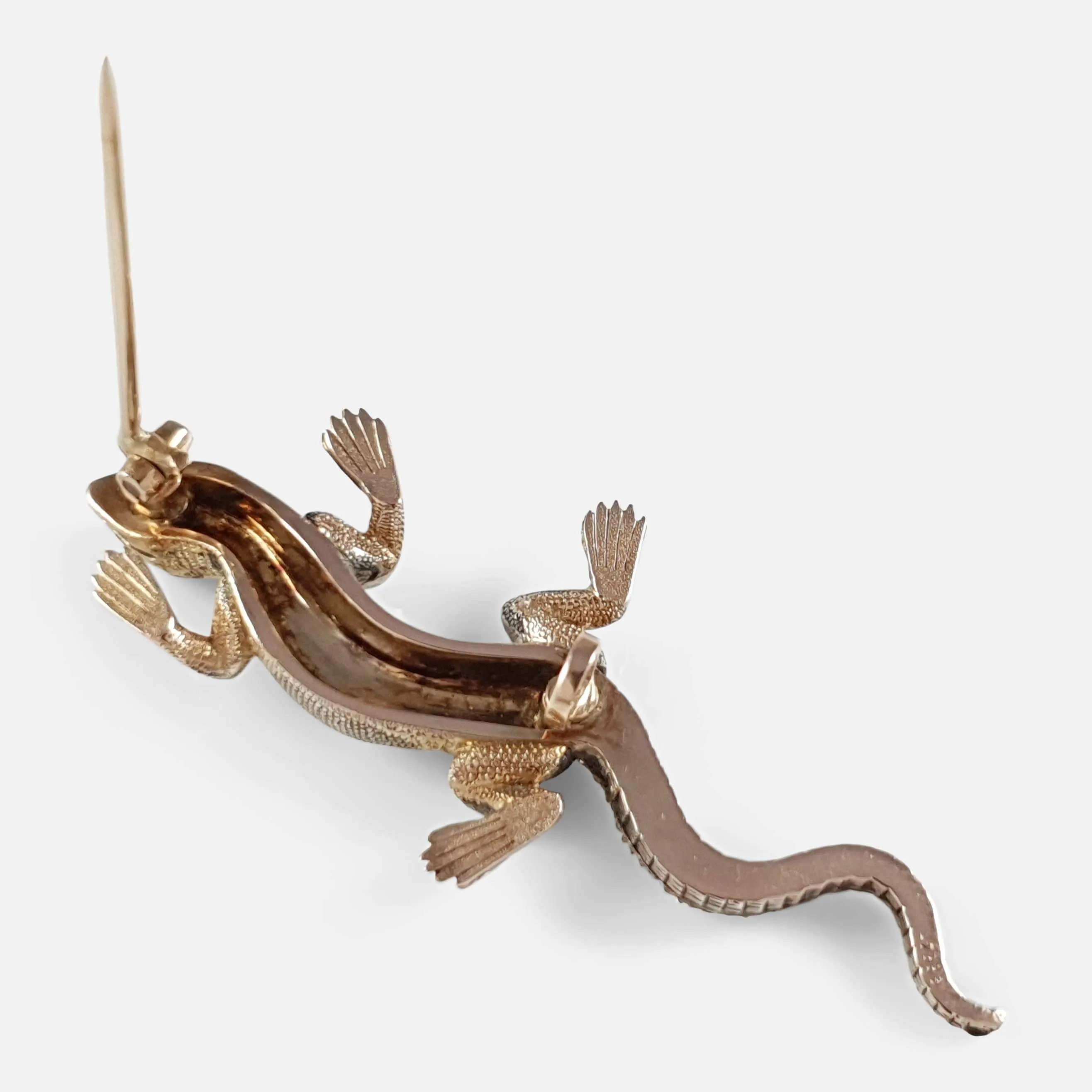 19th Century Emerald and Diamond Lizard Brooch