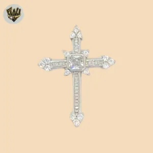 (2-1044) 925 Sterling Silver - Zircon Cross Pendants.