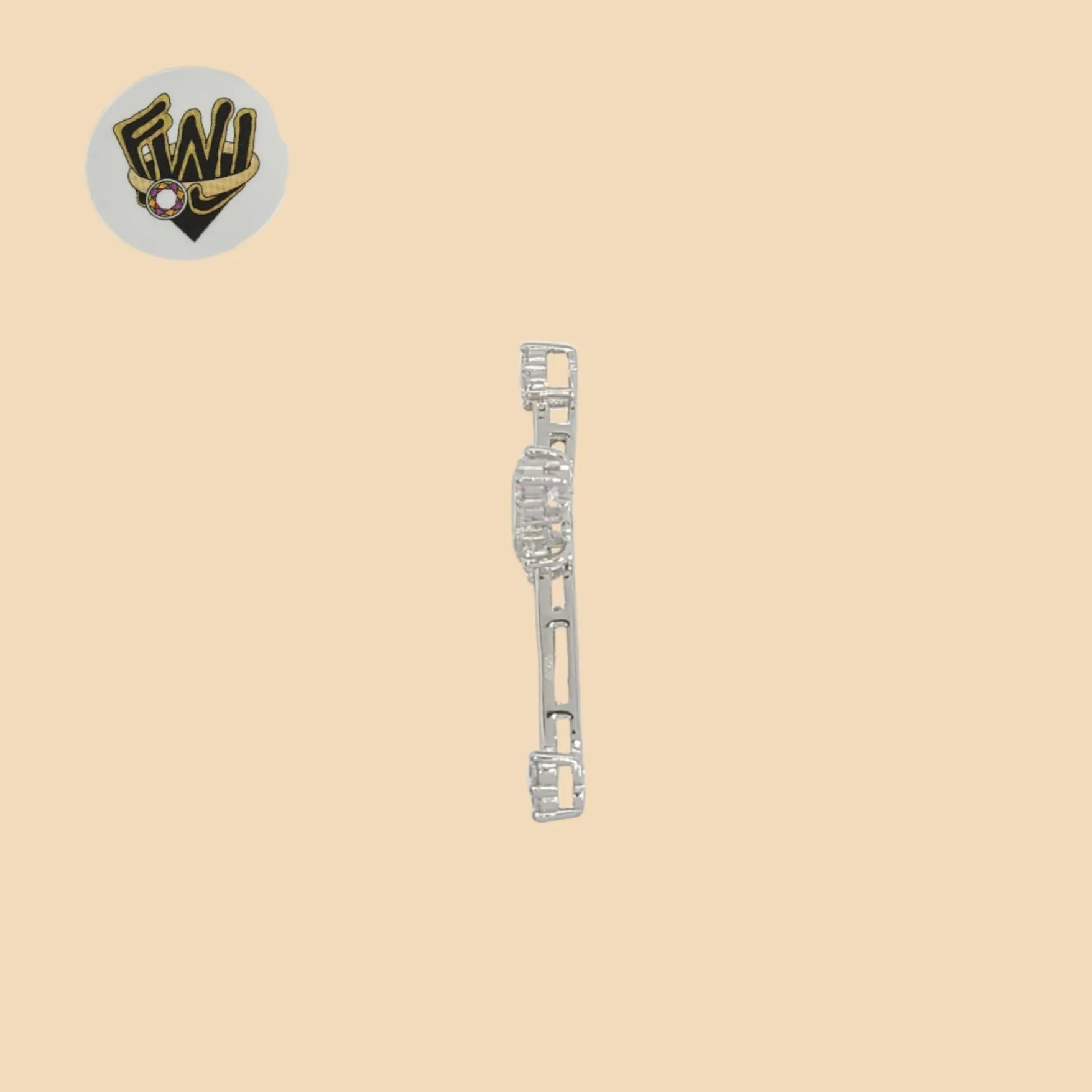 (2-1044) 925 Sterling Silver - Zircon Cross Pendants.