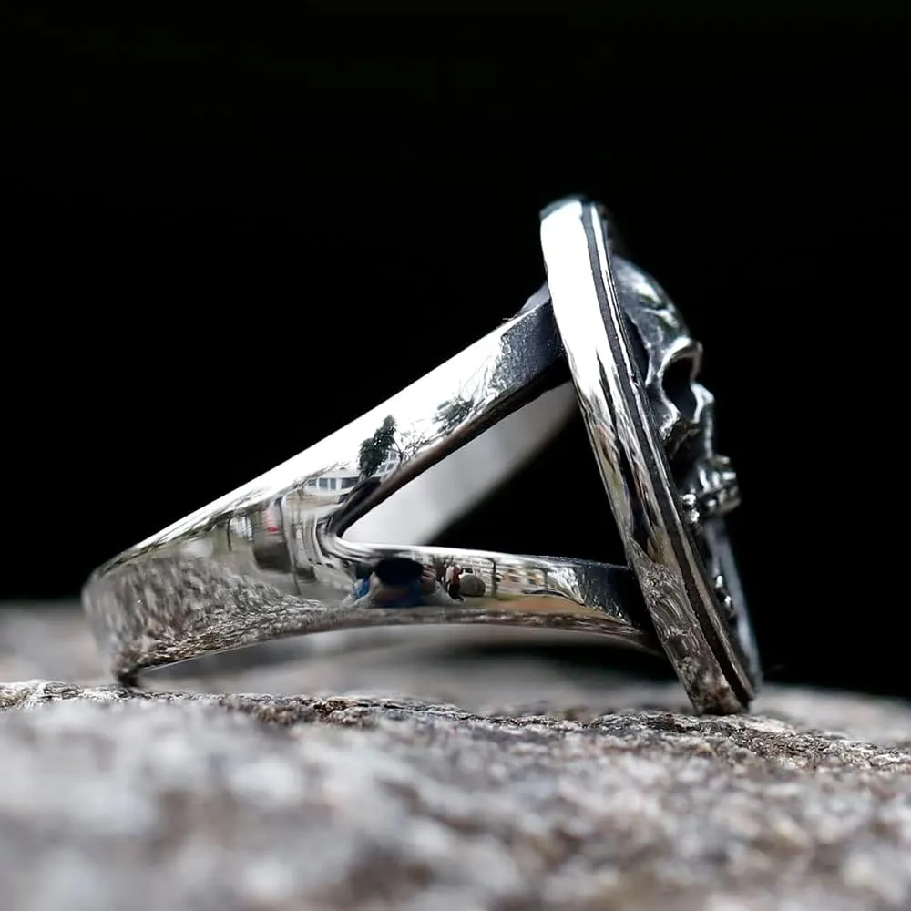 2023 Skull Ring Cool Evil Death Punk Rock Stainless Steel Rings Aly Style Jewelry