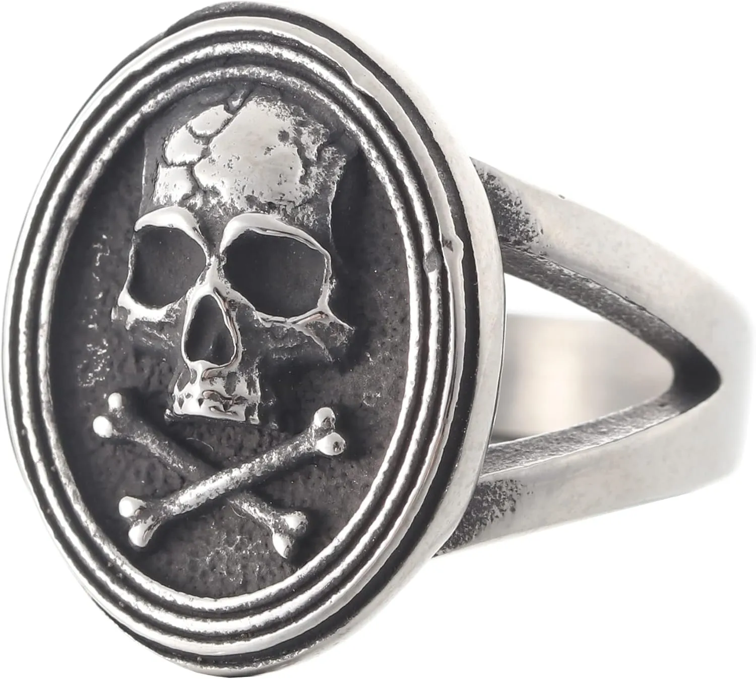 2023 Skull Ring Cool Evil Death Punk Rock Stainless Steel Rings Aly Style Jewelry