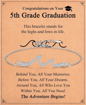 2025 Graduation Gifts for Her, Class of 2025 High School 5th 6th 8th Grade College Masters Degree Graduation Wave Bracelet Jewlry Gifts for Girls Women