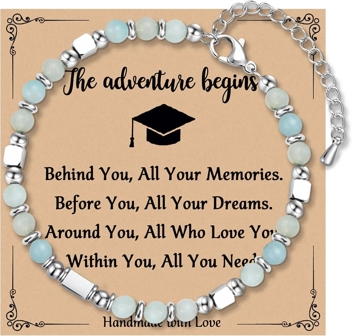 2025 Graduation Gifts for HerGraduation Bracelet with Unique Cap Gift Box for Friend Daughter Sister Granddaughter