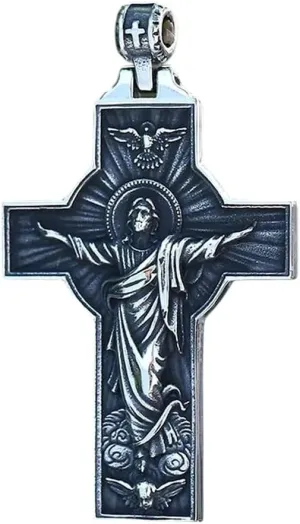 2025 New Lucky Gift 316L Stainless Steel Unique Cross Jesus Pendant High Polished Christian Fashion Jewelry For Man Women Gift