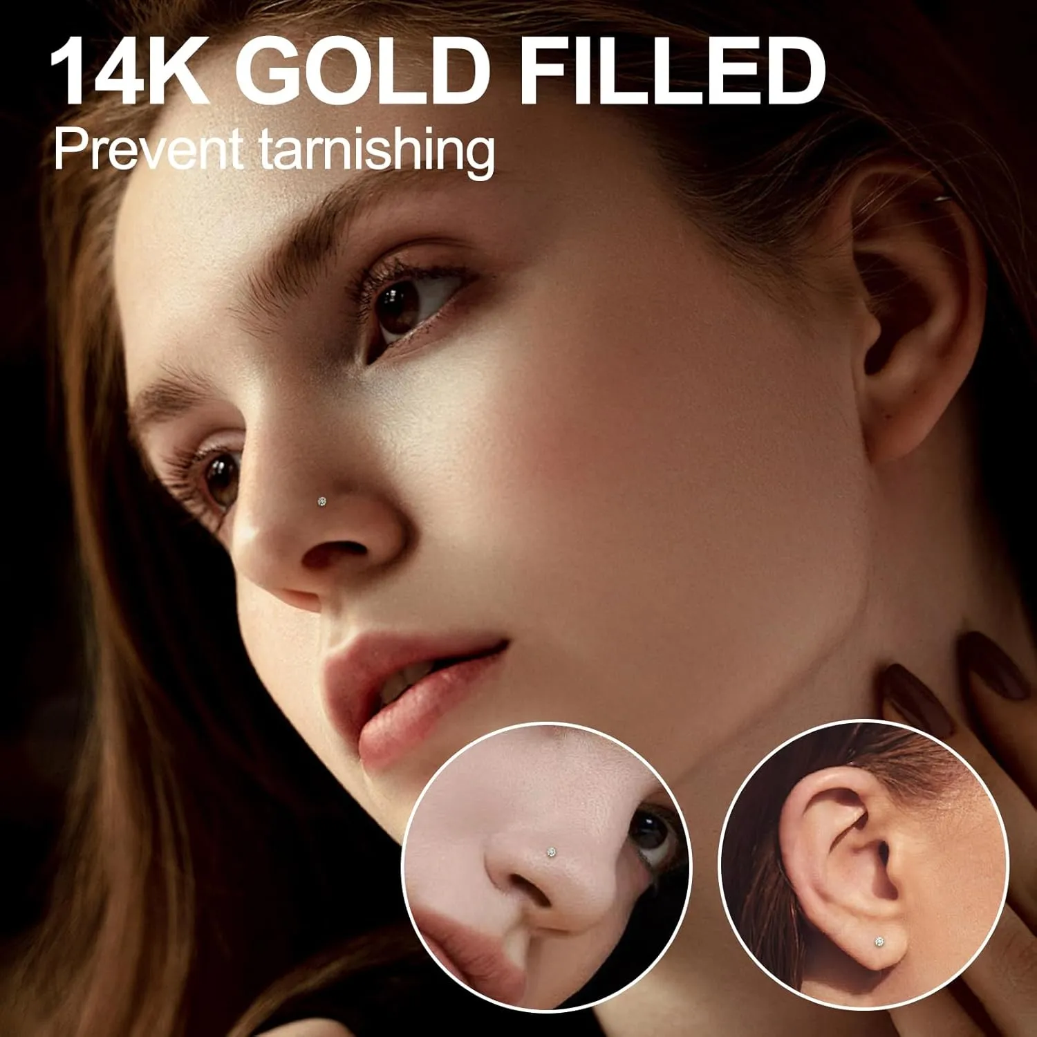 20G/18G Nose Studs Stainless Steel Nose Piercing Nose Ring Set I L S Shape Body Piercing Nose Hoop Ring for Women Men