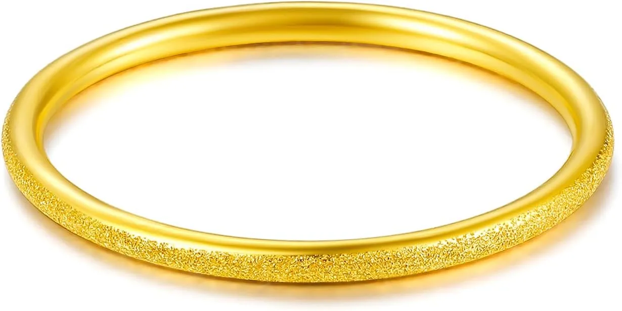 24K Solid Gold Ring Simple Unisex Pure Gold Ring with Jewelry Box for Women Men Couple Lover Boyfriend Girlfriend Birthday Anniversary(Size:46.5-61.9)