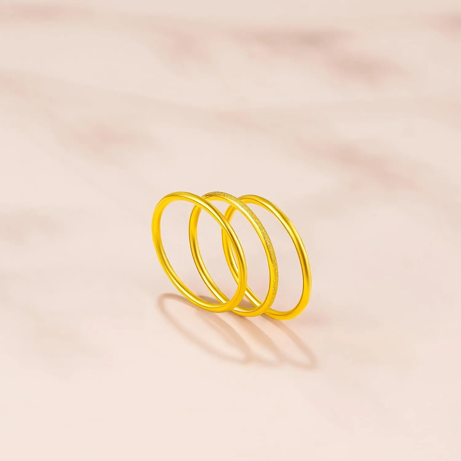 24K Solid Gold Ring Simple Unisex Pure Gold Ring with Jewelry Box for Women Men Couple Lover Boyfriend Girlfriend Birthday Anniversary(Size:46.5-61.9)