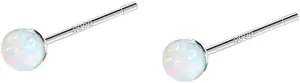 2mm Opal Stud Earrings Sterling Silver 925 Colorful Stone Tiny Ball Cartilage Earrings Tragus Studs Piercing Barbell Mini Small Earrings Dainty Jewelry for Women Girls Sensitive Ears